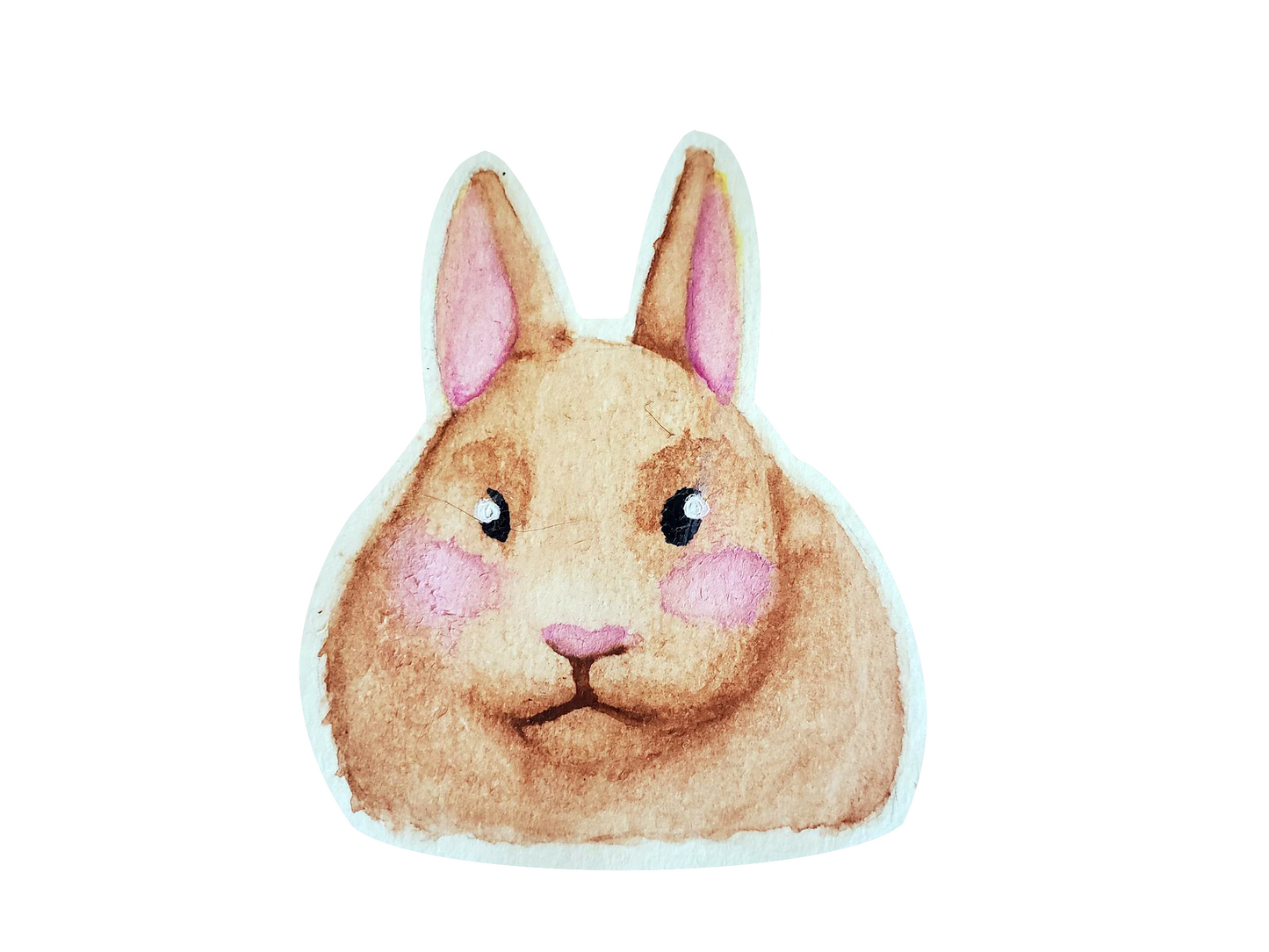Brown Watercolour Bunny Sticker