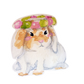 Flower Crown Watercolour Bunny Sticker