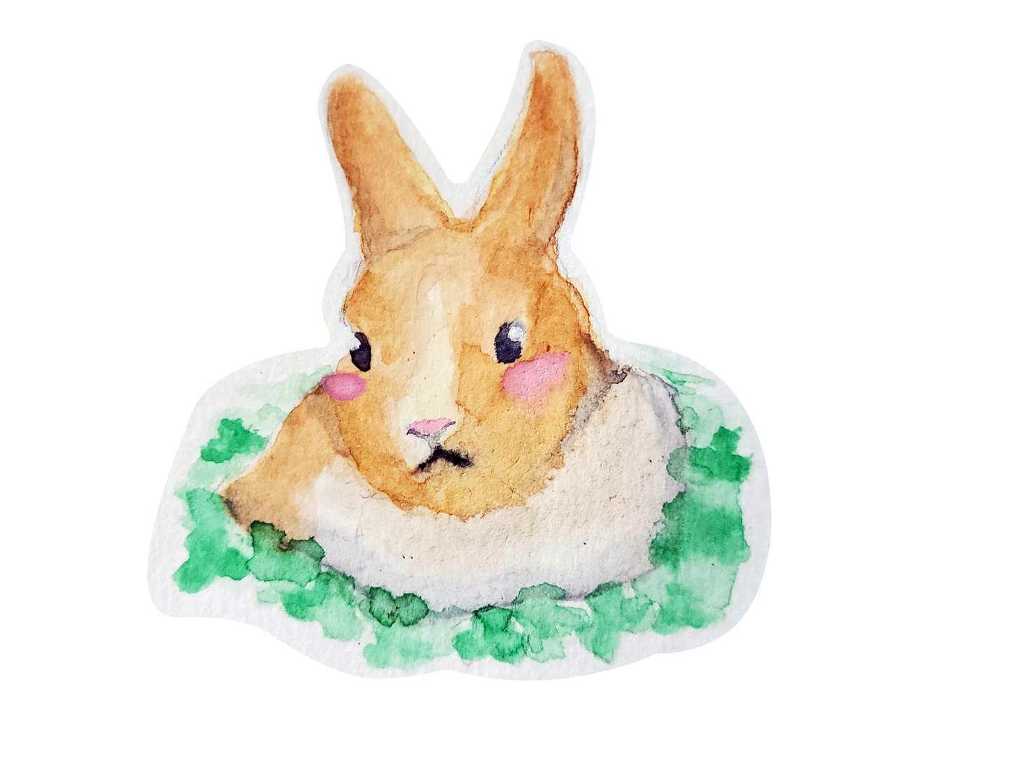 Clover Watercolour Bunny Sticker